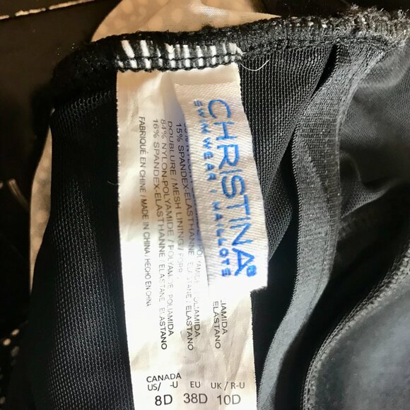 Christina Swimwear Tankini Top Black & White Women's Size 8D US - Picture 6 of 6